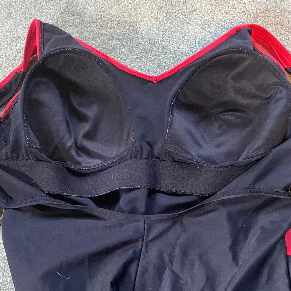 Addition Elle Red and Black One-Piece Swimsuit - Picture 3 of 5